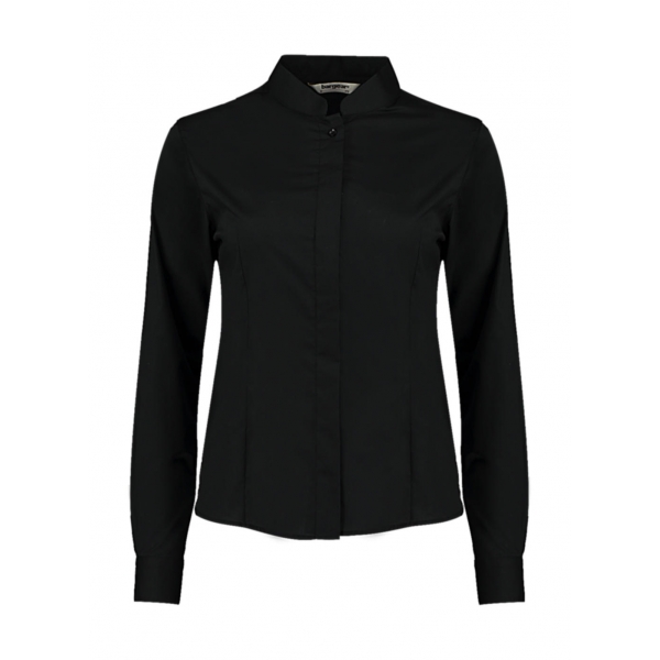 Women`s Tailored Fit Mandarin Collar Shirt Kustom Kit KK740