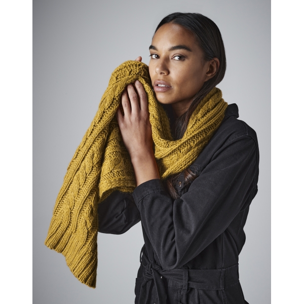 Cable Knit Melange Scarf Beechfield B499
