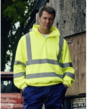 Sweat-shirt 1/4 zip Haute Visibilité HVK06