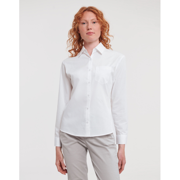 Chemise Femme En En Popeline Pur Coton Manches Longues Russell 936F