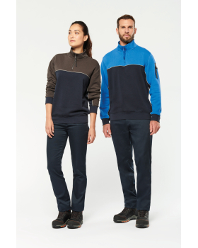 Sweat-shirt écoresponsable col zippé unisexe WK404