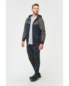 Veste molleton bicolore zippée à capuche écoresponsable unisexe WK410