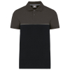 Polo bicolore écoresponsable manches courtes unisexe Black / Dark Grey