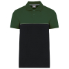 Polo bicolore écoresponsable manches courtes unisexe Black / Forest Green