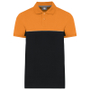Polo bicolore écoresponsable manches courtes unisexe Black / Orange