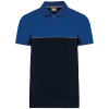 Polo bicolore écoresponsable manches courtes unisexe Navy / Royal Blue