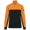 Sweat-shirt écoresponsable col zippé unisexe Black / Orange