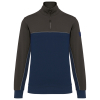Sweat-shirt écoresponsable col zippé unisexe Navy / Dark Grey