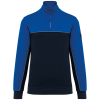 Sweat-shirt écoresponsable col zippé unisexe Navy / Royal Blue