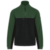 Veste micropolaire bicolore écoresponsable unisexe Black / Forest Green