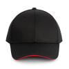 Casquette sandwich contrasté 6 panneaux OEKO-TEX® STANDARD 100 Black / Red