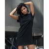 Robe Femme Col Montant et Épaules Tombantes Build Your Brand BY101 black