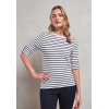 T-shirt femme à rayures et col Tunisien Premier PR318 - 1