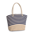 Sac shopping style marin en toile de jute Kimood KI0283