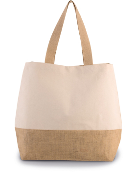 Sac shopping en toiles de coton et jute Kimood KI0235