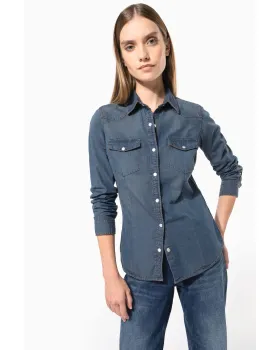 Chemise denim manches longues femme Kariban K518