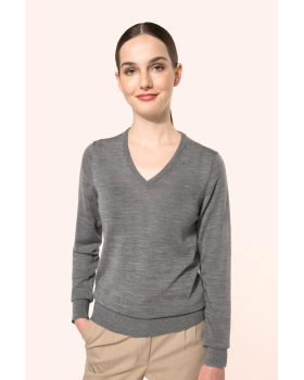 Pull Mérinos col V femme Kariban Premium PK911